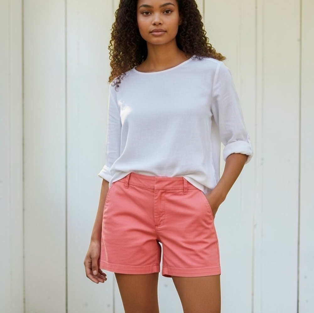 Women’s Coral Cotton Shorts - Classic Everyday Style